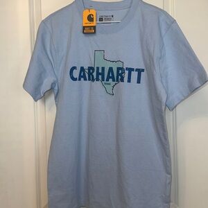 Carhartt Men's Texas Graphic Light Blue Tee size small NWT